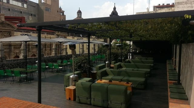 Rooftop bar in Downtown Mexico Hotel for cocktail receptions and networking events.