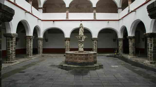 Historic Immaculate Conception Chapel courtyard for elegant cocktail receptions and gala events.