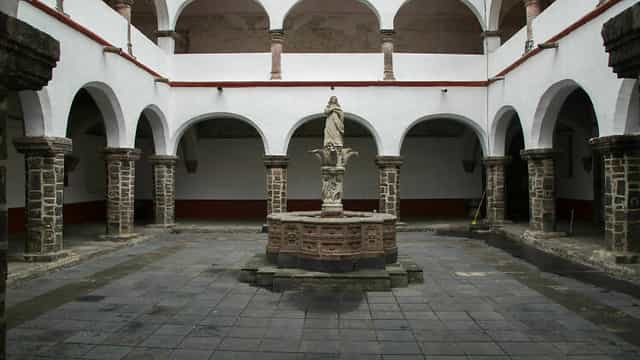 Historic Immaculate Conception Chapel courtyard for elegant cocktail receptions and gala events.