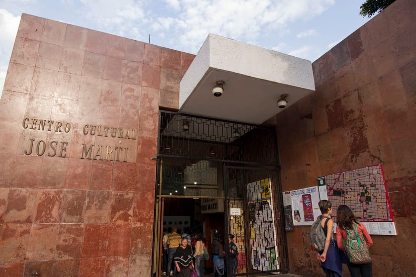 Entrance of José Martí Cultural Center, a low-budget theatre venue for public events.
