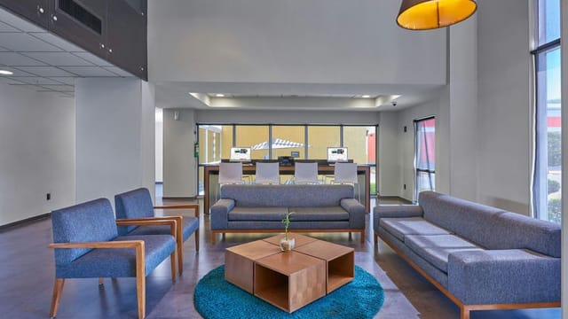 Modern hotel meeting room at City Express Marriott for corporate events and business networking.
