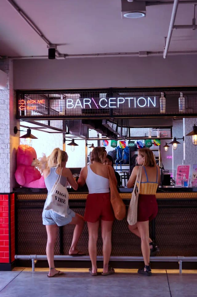 Socialtel Bar-ception desk for efficient guest check-in and event hospitality service.