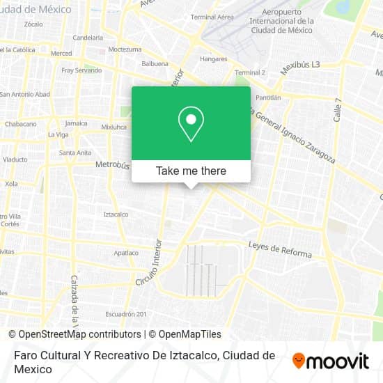 Outdoor stage at Faro Iztacalco with digital navigation map for event logistics and venue planning.