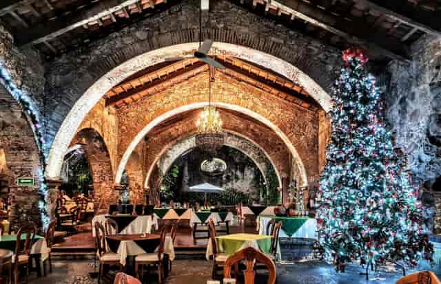 Rustic stone Lienzo Charro venue for intimate corporate holiday dinner events.