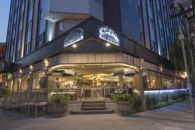 Stanza Hotel restaurant with modern curb appeal for corporate dinners and networking events.