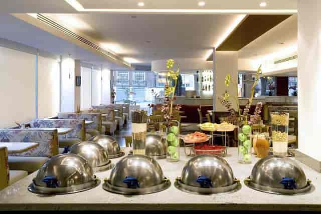 Stanza Hotel buffet breakfast station for corporate events and catering.
