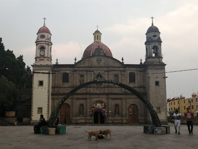 Historic Plaza de la Soledad park for outdoor welcome reception and cultural event venue.