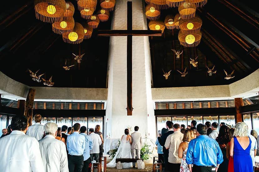 High-ceilinged chapel in Villa Milpa Alta, ideal for luxury destination weddings and retreats.