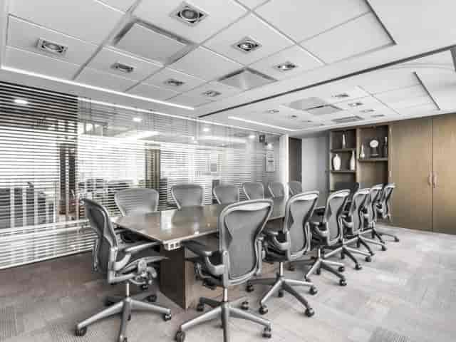 Modern boardroom for executive meetings and corporate negotiations at Miguel de Cervantes 169.