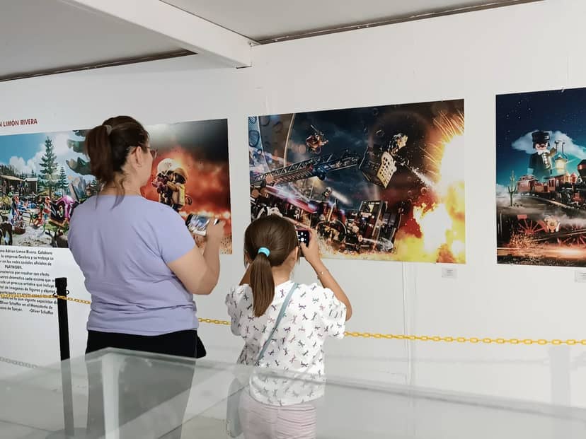 Exhibition space at Casa de Las Bombas with interactive displays for cultural events and gallery tours.
