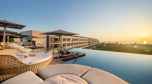 Oceanfront terrace at ATELIER Playa Mujeres for luxury incentive travel and corporate retreats.