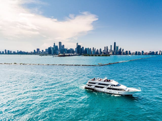 Anita Dee Yacht in Chicago: Luxury corporate event venue with iconic skyline backdrop.
