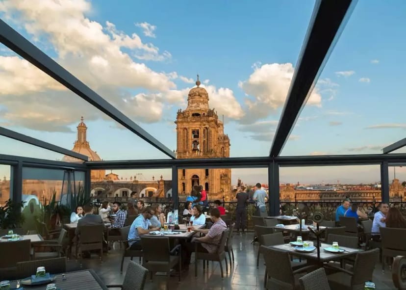 Rooftop venue at Zocalo Central with iconic views, ideal for corporate receptions and private dining.