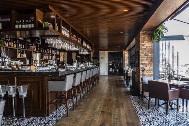 Rooftop venue at Zocalo Central with bar seating, ideal for corporate receptions and networking.