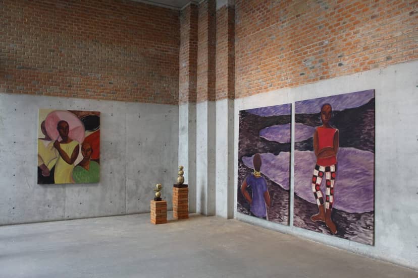 Casa Wabi industrial art venue with exposed brick for gallery openings and networking events.