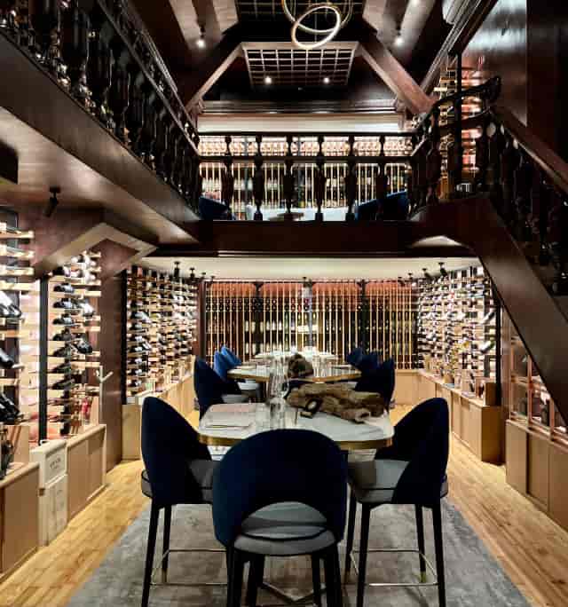 Private wine bar dining room for corporate receptions and exclusive wine tastings.