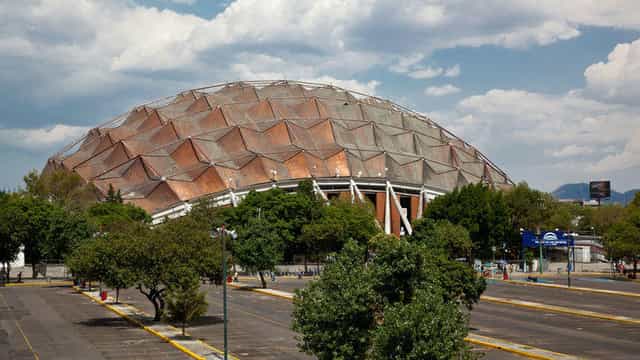 Palacio de los Deportes iconic stadium venue for large concerts and sporting events.