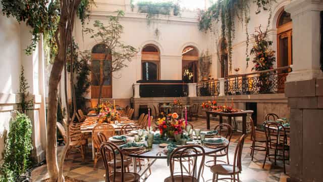 General Prim open-air atrium event venue for boutique weddings and corporate dinners.