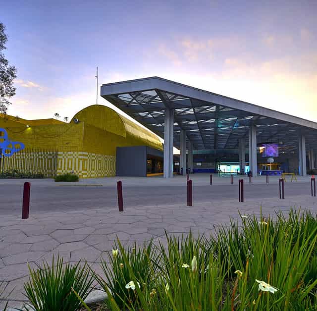 IMAX Theater Papalote Museo del Niño: modern venue entrance for corporate events and conferences.