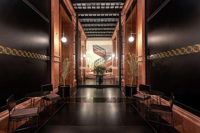 Luxury hotel foyer at Umbral Curio Collection for VIP receptions and corporate networking events.