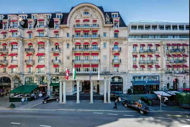Le Caveau at Lausanne Palace: luxury hotel exterior for corporate events and executive retreats.