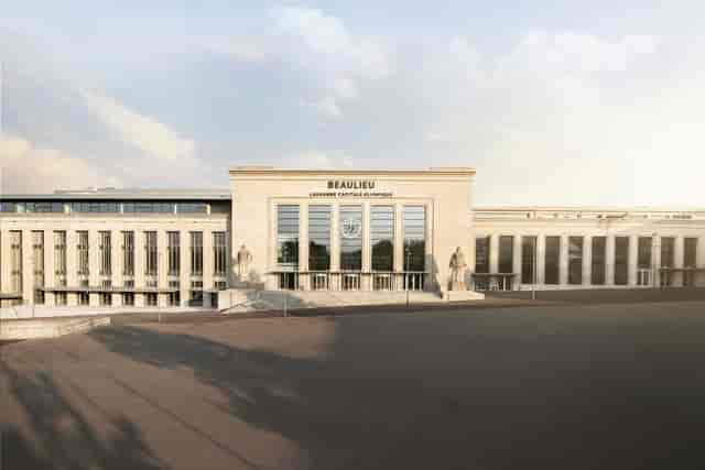 Grand exterior of Forum in Beaulieu Lausanne, ideal for professional conferences and events.
