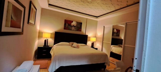 Suites del Valle hotel room: functional mid-scale accommodation for corporate or leisure travel.