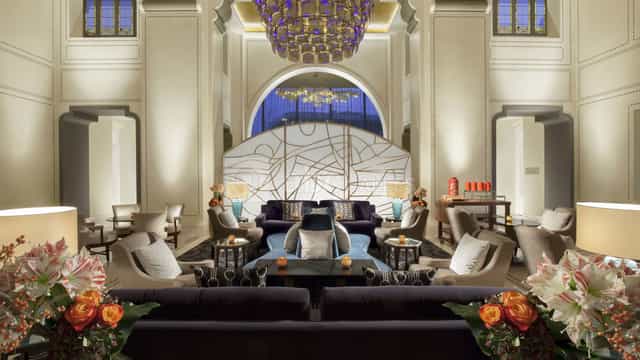 Sophisticated Hotel Royal Savoy ballroom for luxury VIP networking and corporate reception events.