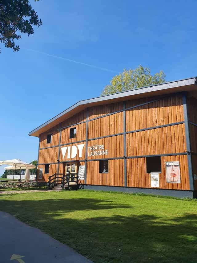 Théâtre Vidy-Lausanne rustic foyer for intimate performances and creative events.