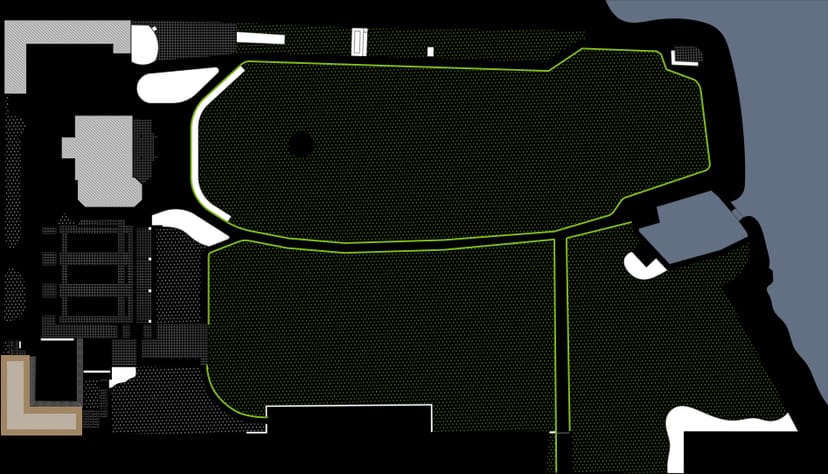 Pavillon Ouest floor plan: event layout with breakout zones for corporate event logistics.
