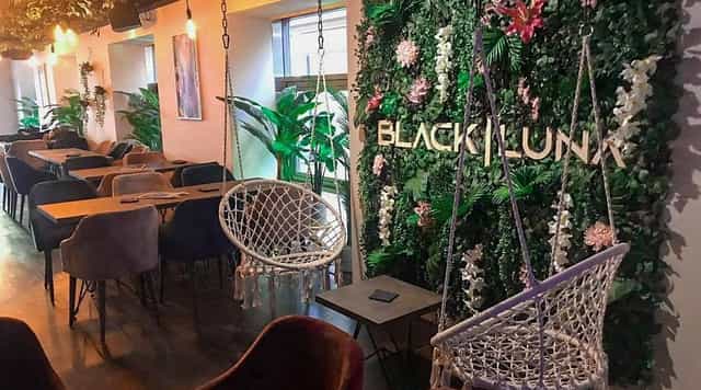 Biophilic Black Luna cocktail bar for intimate networking and lifestyle brand events.