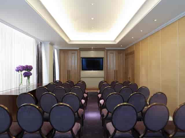 The Orion Room at Corinthia London, featuring elegant seating for corporate events.