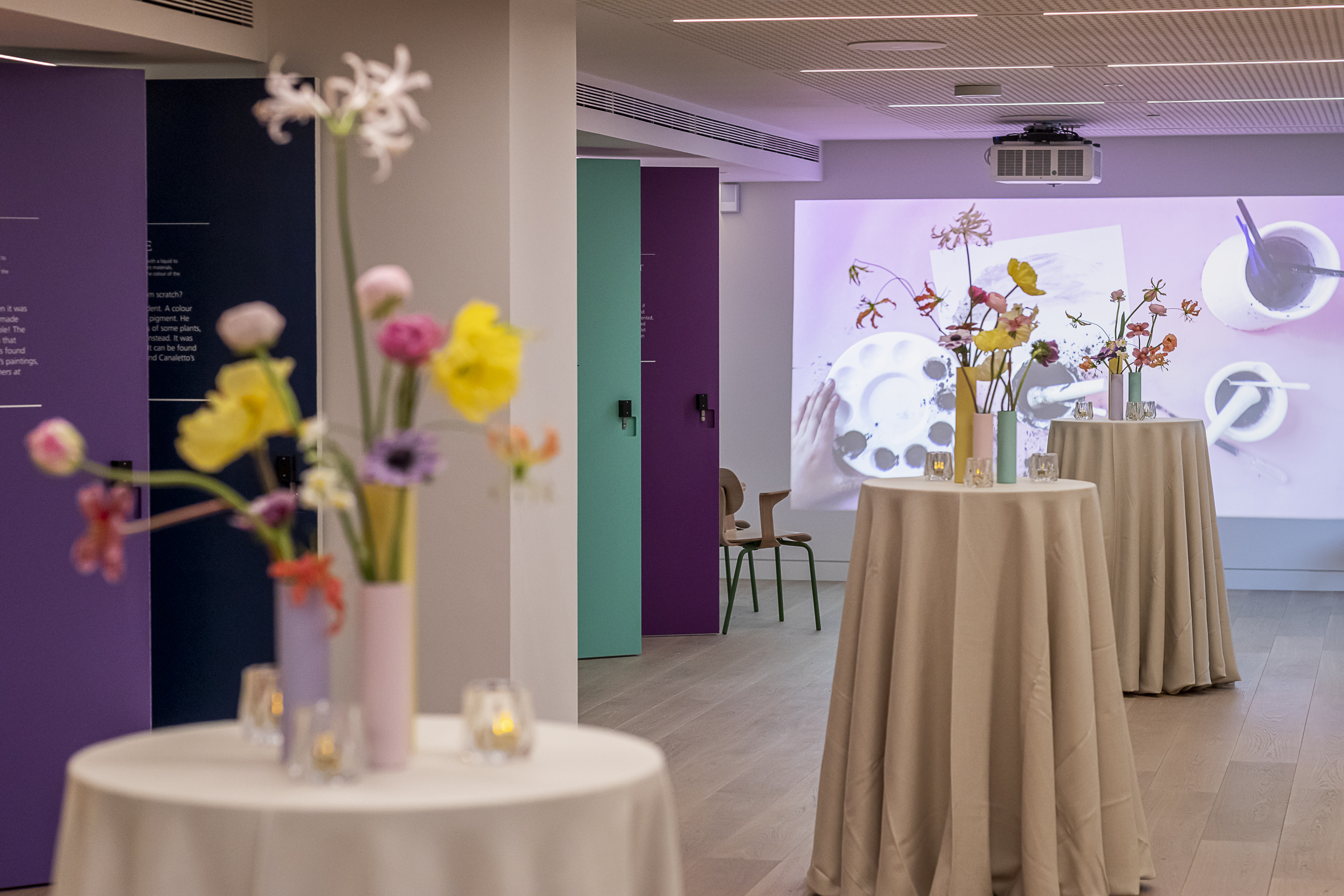 Elegant event space at The Roden Centre with floral decor, ideal for workshops and networking. - Banner