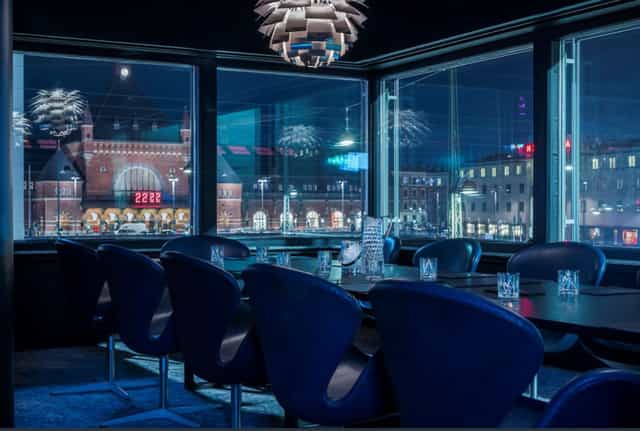 The Egg venue with panoramic windows and skyline view, ideal for corporate events.