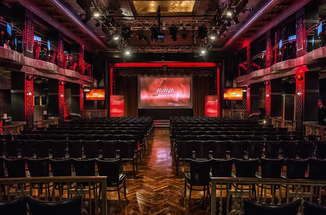 Edison Ballroom event venue with tiered seating for conferences and presentations.