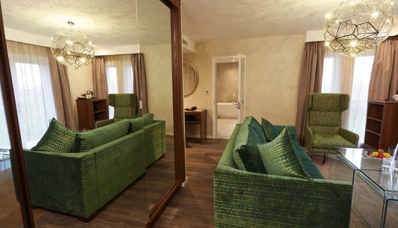 Shropshire Suite VIP lounge with velvet seating for executive meetings and corporate events.