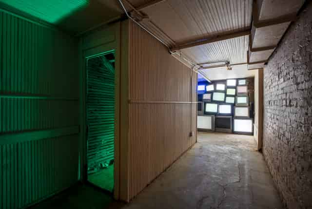 Classroom, TV Wall, Clock Stairway, Hall of Lamps, and Backyard