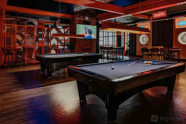 Vibrant Roxy Ball Room in Manchester with pool tables for social events and gatherings.