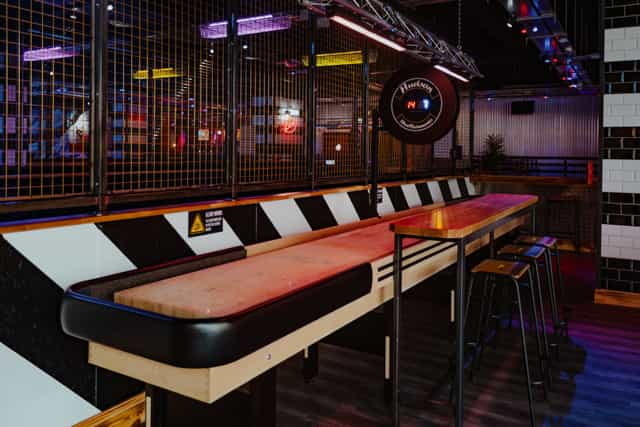 The Clubhouse at Roxy Ball Room Leicester: social gaming area for corporate team building events.