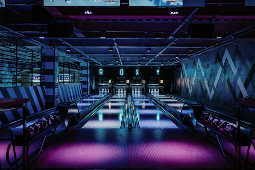 Vibrant bowling venue Roxy Lanes Cheltenham for corporate events and team building.