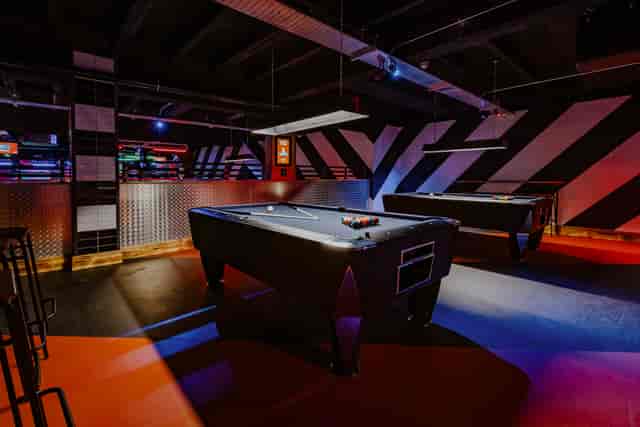 Modern Roxy Ball Room gallery with pool tables for team-building events in York.