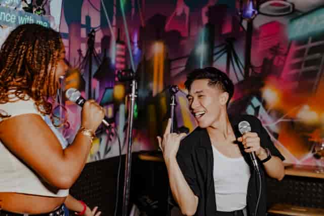 Vibrant karaoke room at Roxy Ball Room for social events and networking.