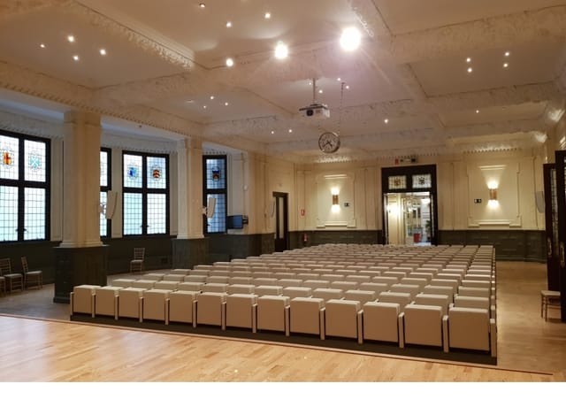 Casino de Madrid auditorium with historic high ceilings for corporate events and conferences.