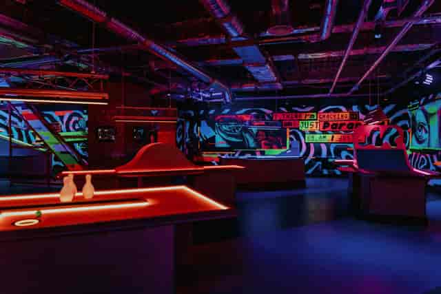 Vibrant Crazy Pool at Roxy Ball Room, London; perfect for casual events and team-building.