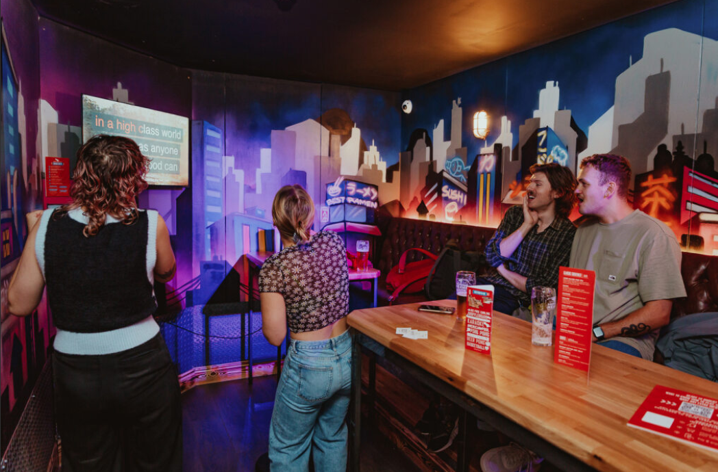 Karaoke room at Roxy Ball Room Liverpool, vibrant venue for networking and events.