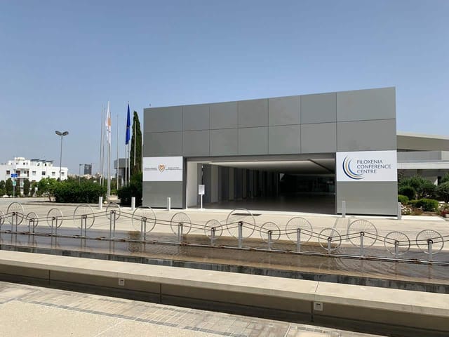 Filoxenia Conference Center modern exterior for professional corporate events and business meetings.