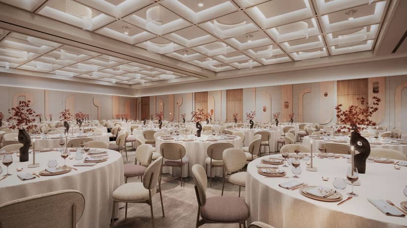 Grand Ballroom at The Landmark Nicosia with elegant lighting for luxury galas and corporate events.