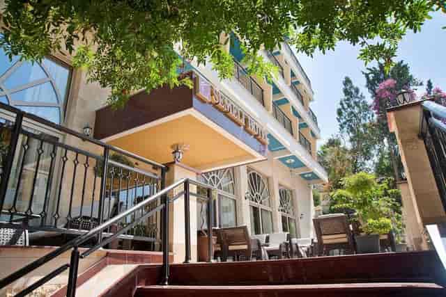 Semeli Hotel exterior terrace, ideal for boutique networking receptions and corporate events.