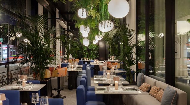 Upscale MAP Hotel restaurant with orb lighting, perfect for VIP dinners and evening receptions.