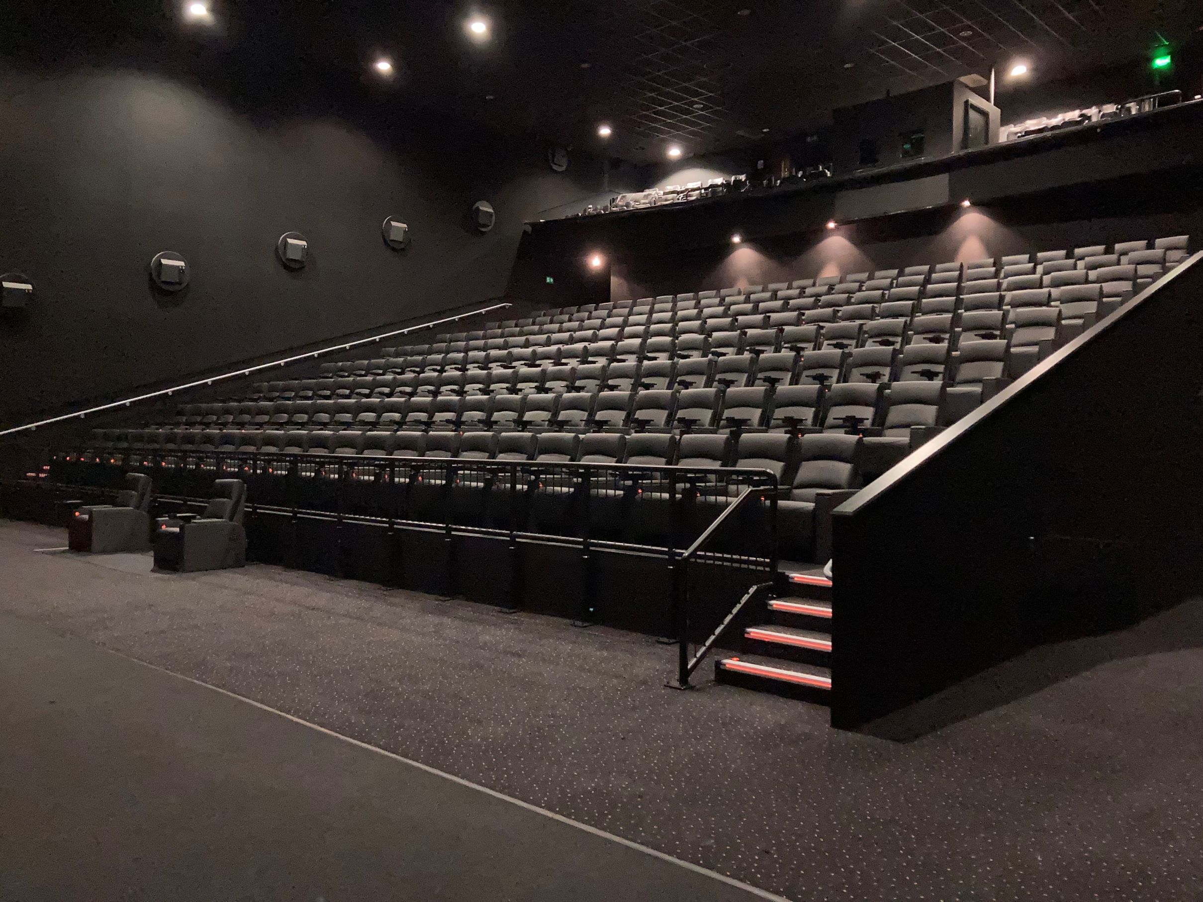 Modern Vue Manchester auditorium with tiered seating for film screenings and presentations.